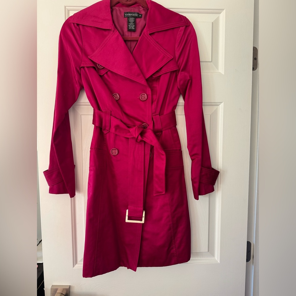 Women’s Rampage Red Belted Trench Coat